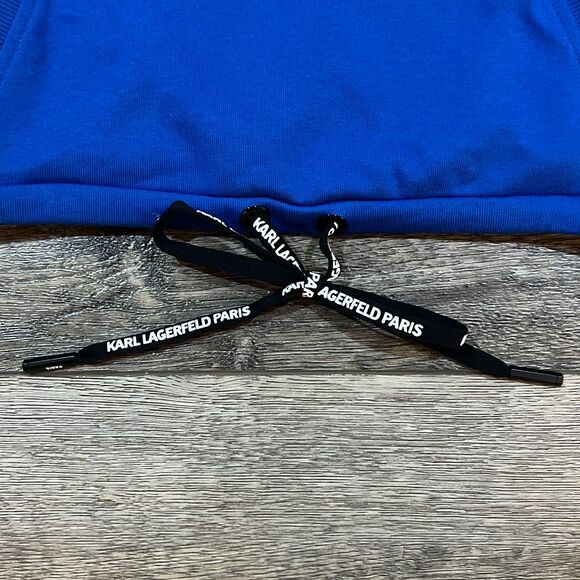 Karl Lagerfeld Paris Parisian Scene Blue Hoodie Sweatshirt - Women’s Size XL - Picture 3 of 8